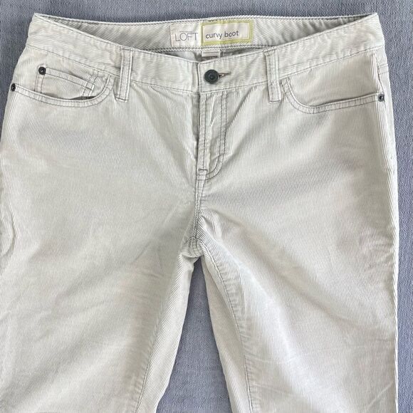 Ann Taylor Loft Curvy Boot Bootcut Corduroy Tan Pants Women’s Size 8L Long - Picture 2 of 10